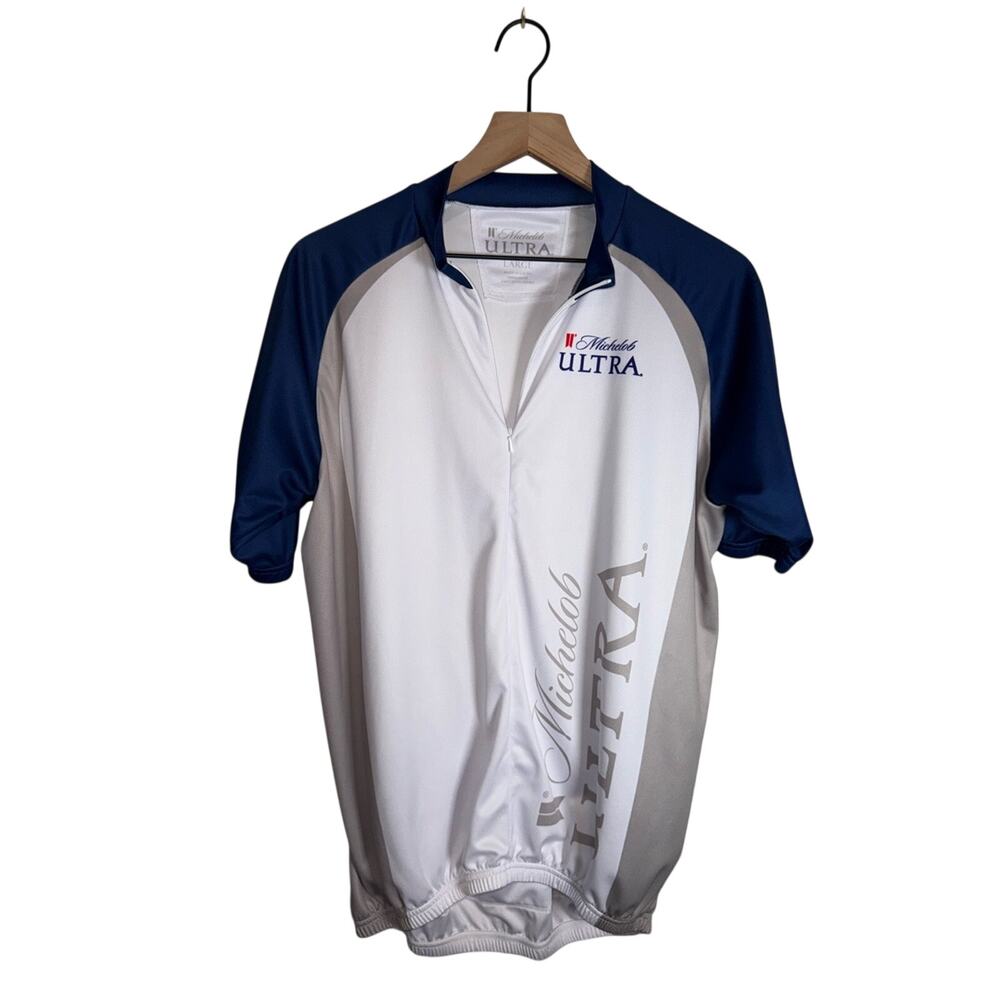 MICHELOB ULTRA athletic biker zip up jersey L